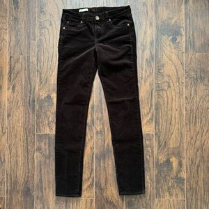 KUT from the Kloth Diana Dark Brown Corduroy Skinny Pants